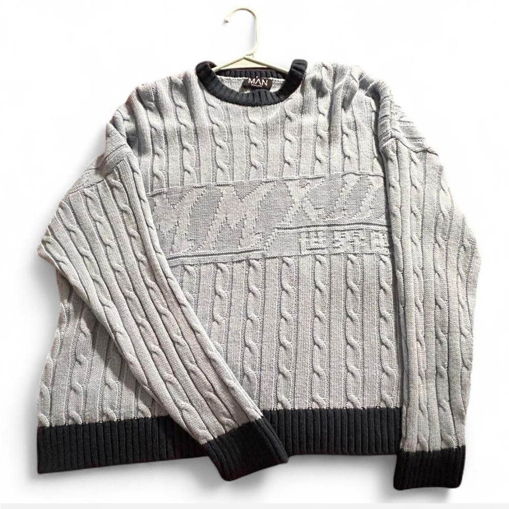 Gray Cable Knit Sweater